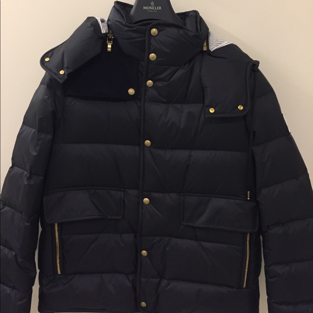 Moncler Gamme Bleu, Navy Down Hooded Short Parka